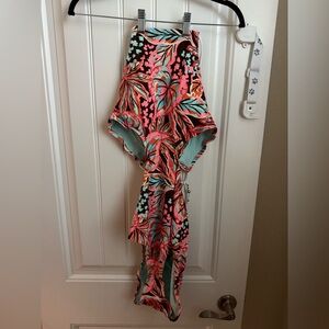 Aerie Buzzed Terry Halter Cut Out One Piece Swimsuit